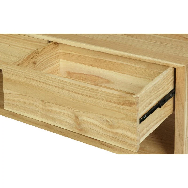 OSCAR WYNHAM Teak Timber 2 Drawer TV Console Unit, 140cm, Natural - Image 7