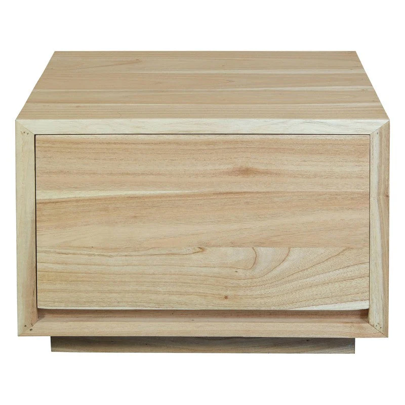 OSCAR WYNHAM Teak Timber Low Bedside Table, Natural - Image 3