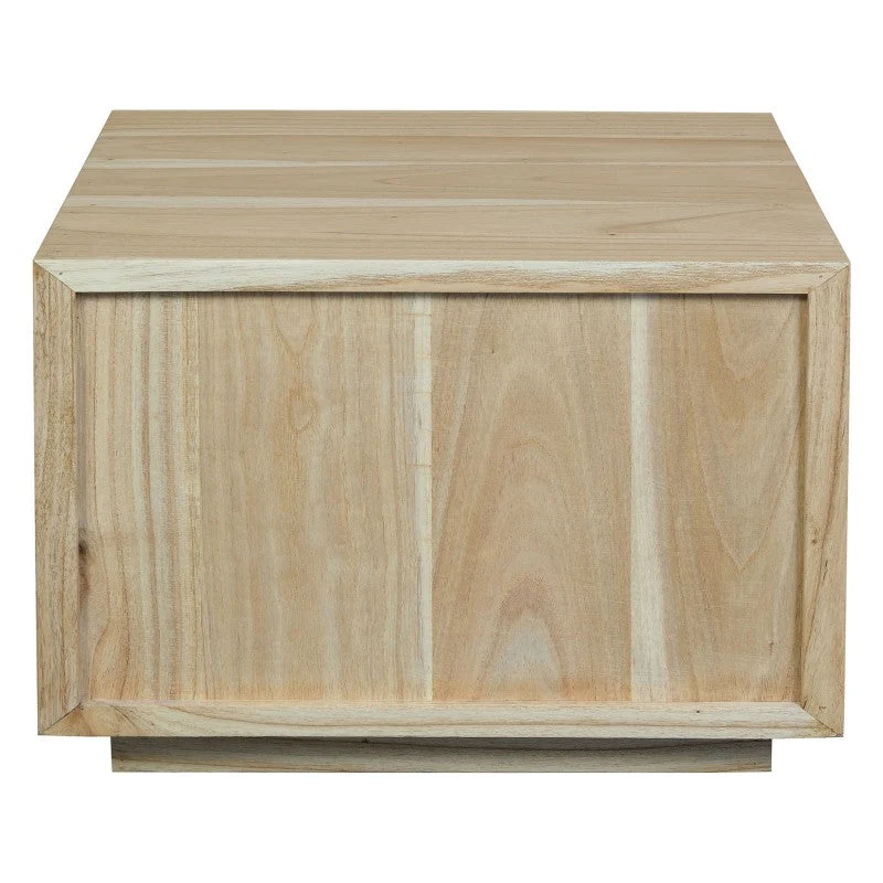 OSCAR WYNHAM Teak Timber Low Bedside Table, Natural - Image 7