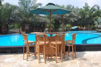 Outdoor Folding Bar Table with Storage with 4 Tall Bar Chair Set with Umbrella Parasol TEK168INX BAR TABLE 4 BAR CHAIR 1 SUN UMBRELLA SET