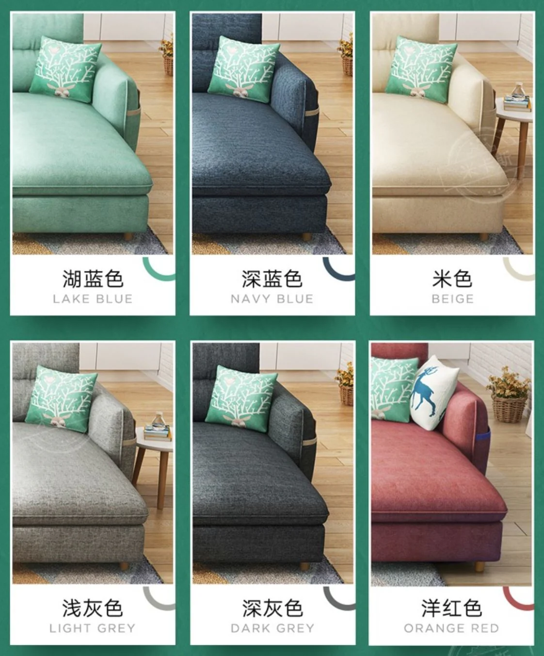 PIETRO Modern Nordic Fabric Sofa - Image 4