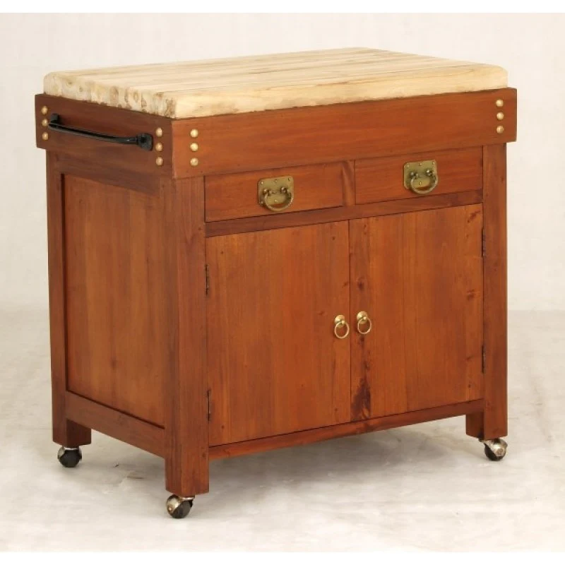 Member Special - PISMO BEACH Teak 2 Drawer Chopping Board Block Wine Rack Bar Cabinet TEK168 WR 002 CB ( Mahogany Colour ) - Image 3