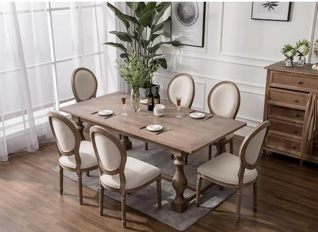 Queen Anna Premium Teak Wood Timber Round Back French Dining Chair, TEK168 CH 000 RD QA Premium ( Antique Light Pecan Colour) - Image 2