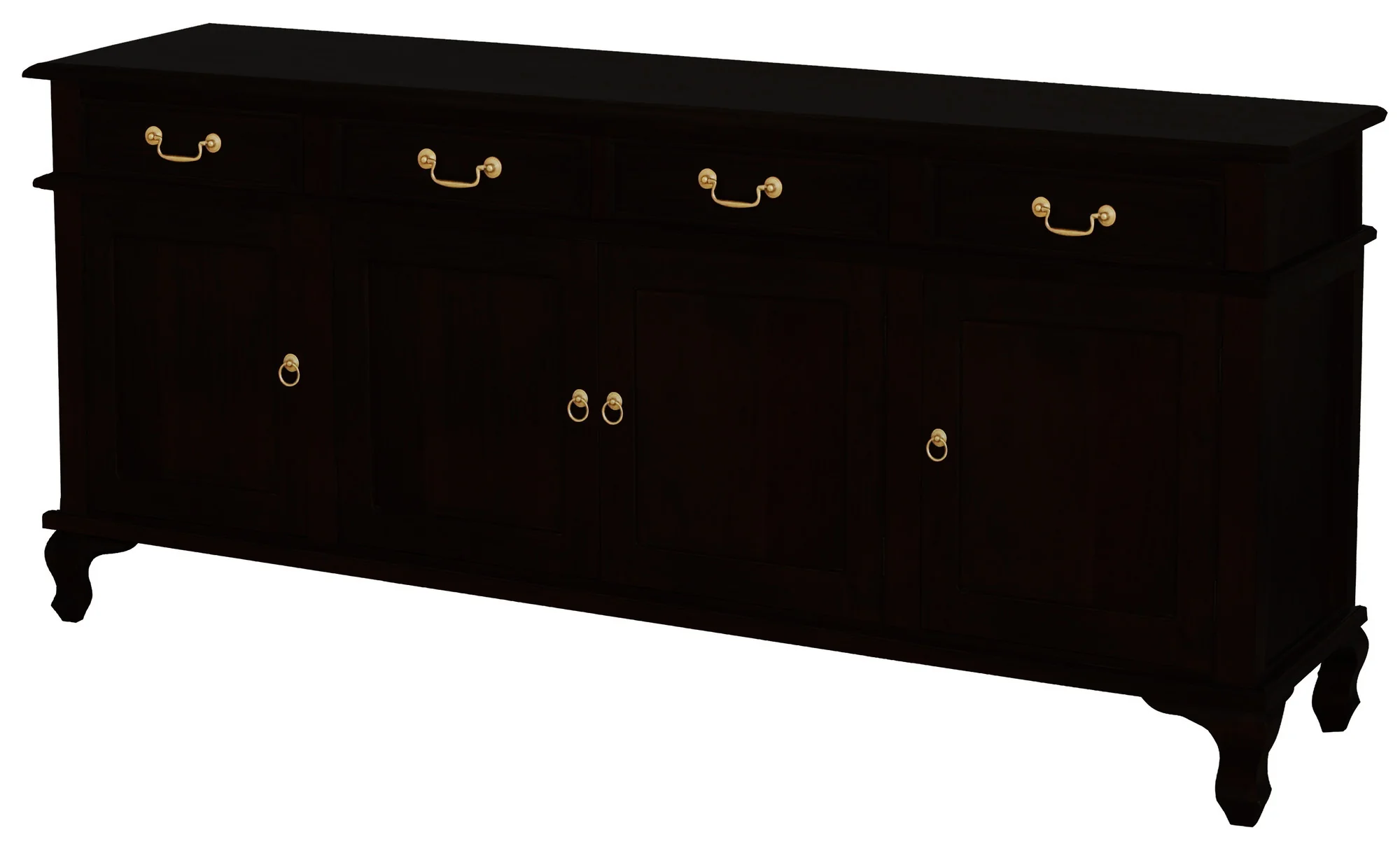 Queen Anna Solid Teak Wood Timber 4 Door 4 Drawer 200cm French Buffet Sideboard Table - White TEK168 SB 404 QA ( Picture for Reference Only ) - Image 12