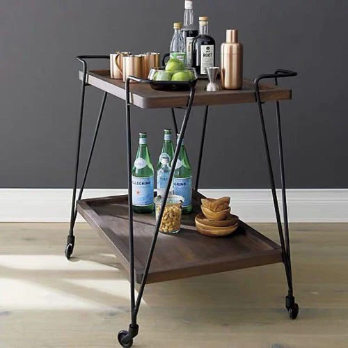 RAELYNN Solid Wooden Bar Trolley Stand - Image 2