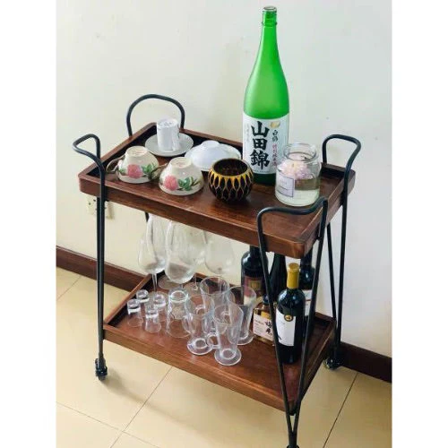 RAELYNN Solid Wooden Bar Trolley Stand - Image 7