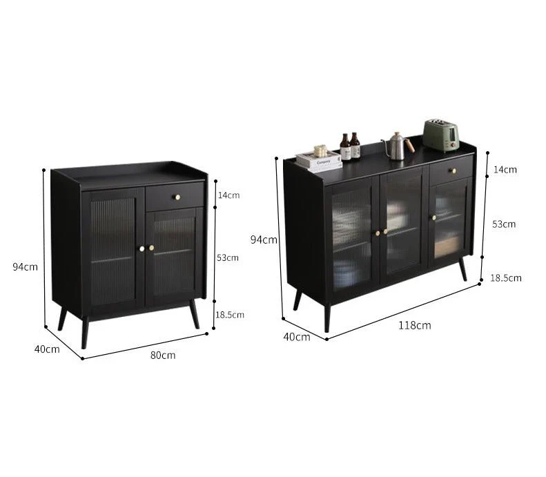 SAMUEL Solid Wood Wine Cabinet Sideboard Kitchen Storage - Image 9