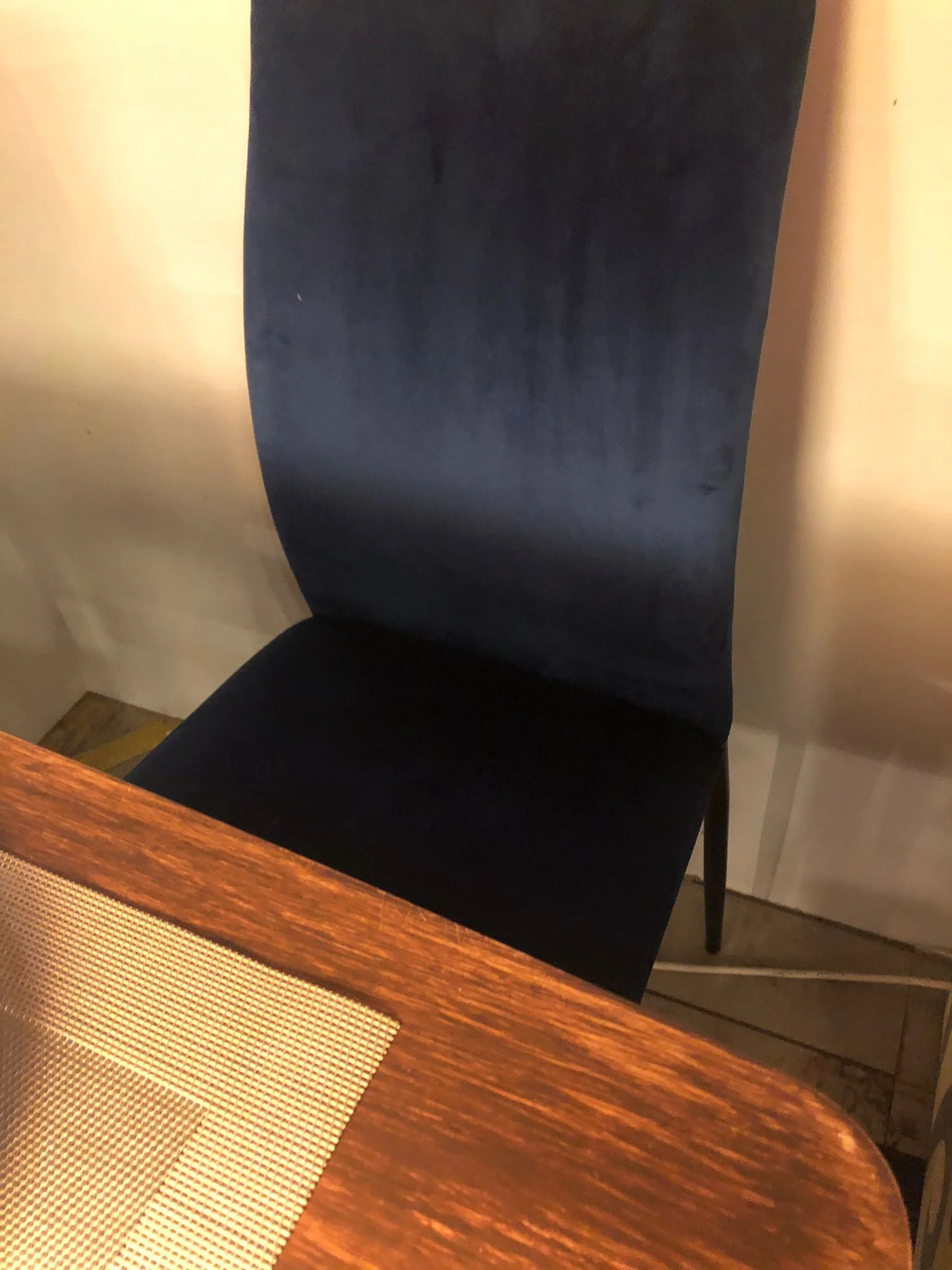 Scandinavian Chair Blue Colour Fabric VHE TEK168  ( Original Price $99 )