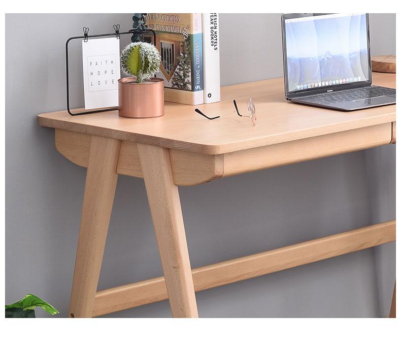 SEBASTIAN Solid Wood Modern Japanese Writing Desk - Image 25