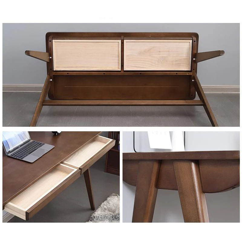SEBASTIAN Solid Wood Modern Japanese Writing Desk - Image 3