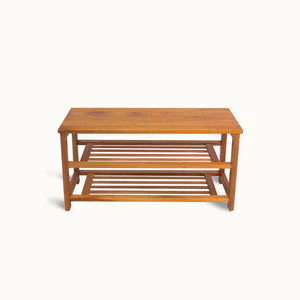 Tokyo Japan Caramel Brand Shoe Bench Solid Wood