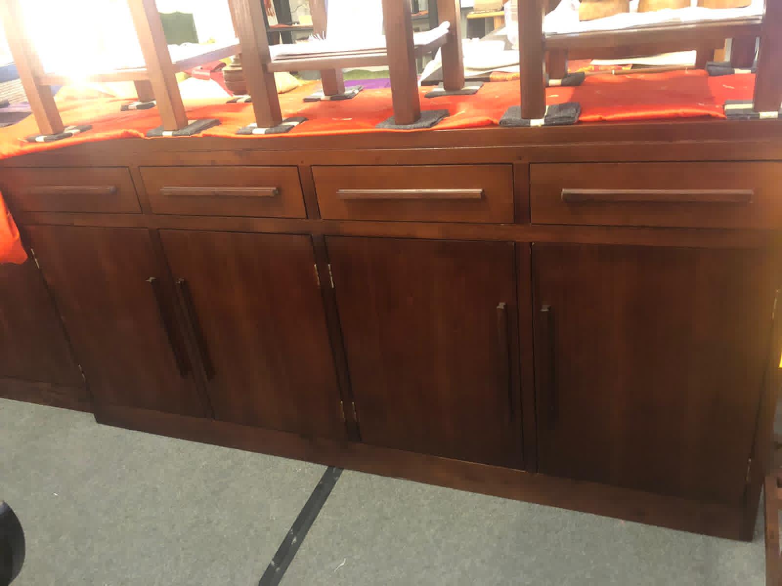 Venice Solid Wood Timber 4 Door 4 Drawer Buffet Table, 180cm, Teak - Image 2